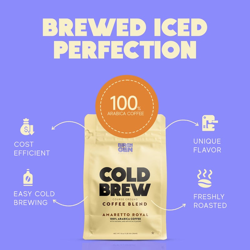 kitchentoolz Birch Glen Roasters Cold Brew Coffee | Flavored Coarse Ground Coffee | Medium Roast | Artisanal Roasting | 100% Arabica |1 LB Bag | S'mores - Image 3
